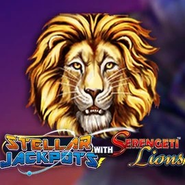 Jackpots logo of Stellar Jackpots with Serengeti Lions from Lightning Box Game at Carlospin Casino